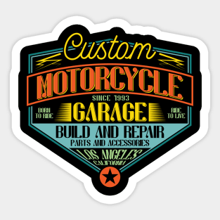 Custom Motorcycle Garage Los Angeles Sticker